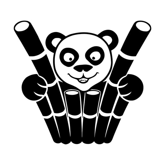 Engraving Decals Panda Funny Animal Bamboo Equipped With Transfer Film Kit
