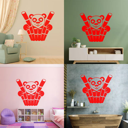 Engraving Decals Panda Funny Animal Bamboo Equipped With Transfer Film Kit