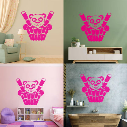 Engraving Decals Panda Funny Animal Bamboo Equipped With Transfer Film Kit