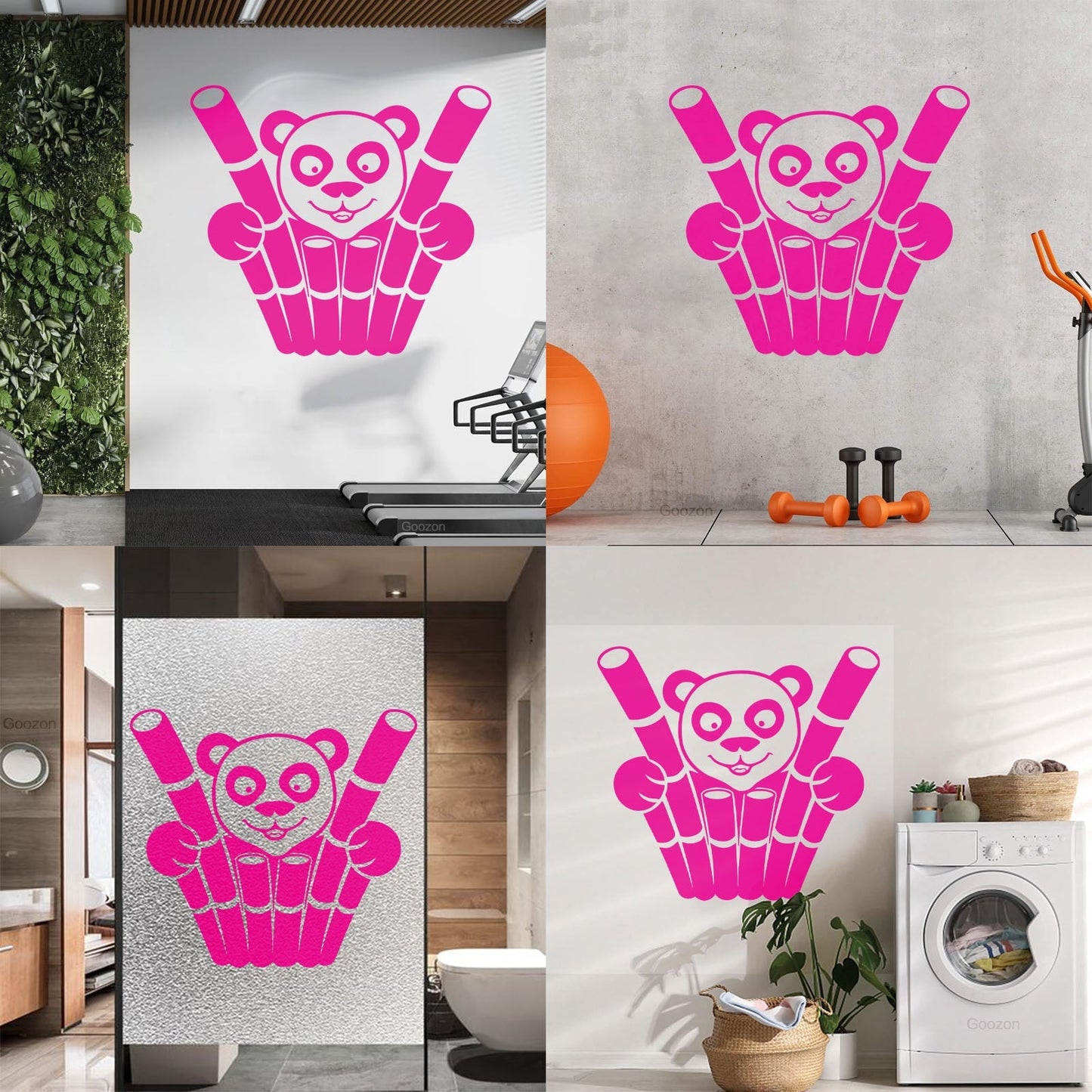 Engraving Decals Panda Funny Animal Bamboo Equipped With Transfer Film Kit