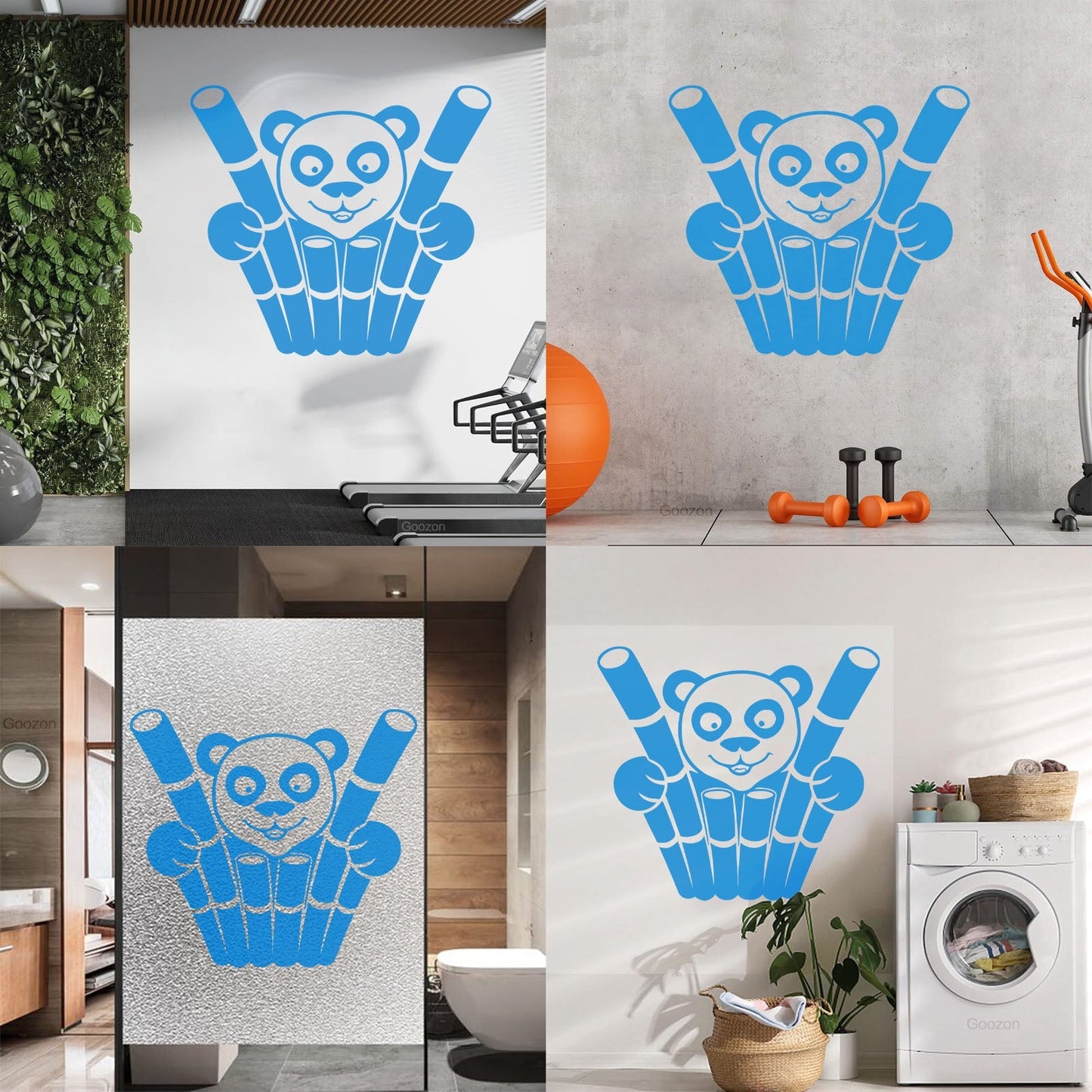 Engraving Decals Panda Funny Animal Bamboo Equipped With Transfer Film Kit