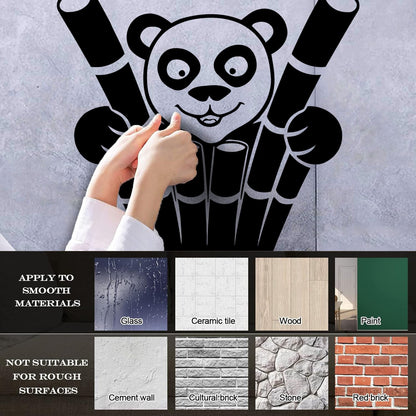 Engraving Decals Panda Funny Animal Bamboo Equipped With Transfer Film Kit