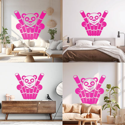 Engraving Decals Panda Funny Animal Bamboo Equipped With Transfer Film Kit