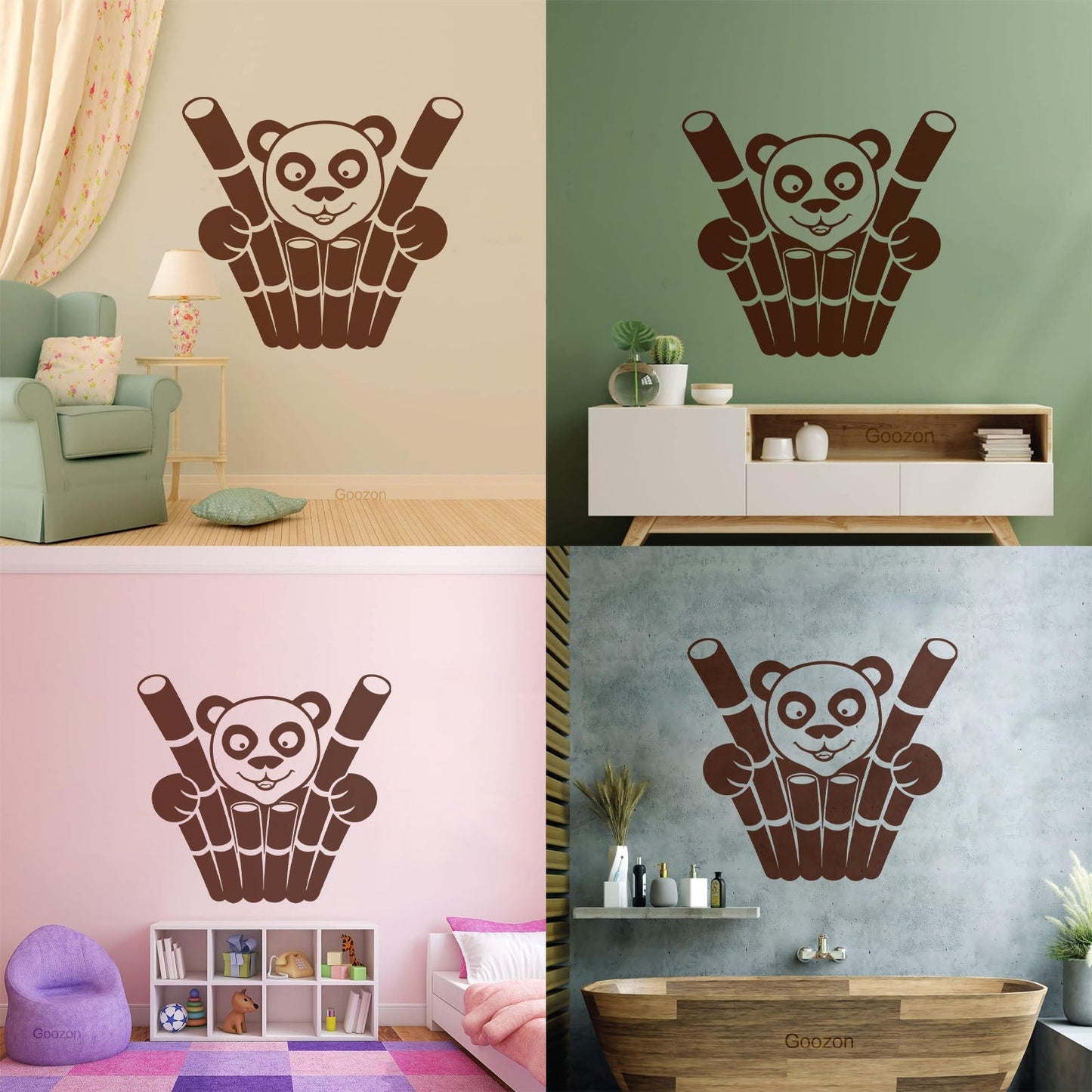 Engraving Decals Panda Funny Animal Bamboo Equipped With Transfer Film Kit