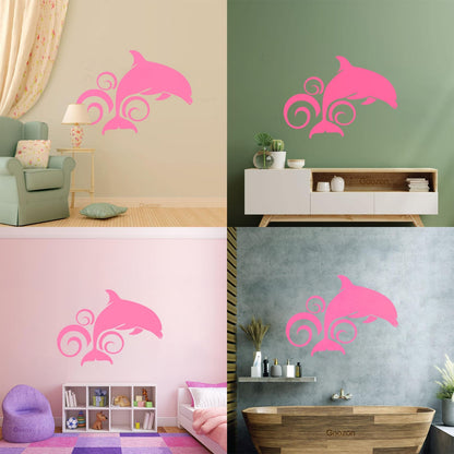Dolphin Animal Ocean Wave Wall Stickers Paster Paper Art Mural Painting