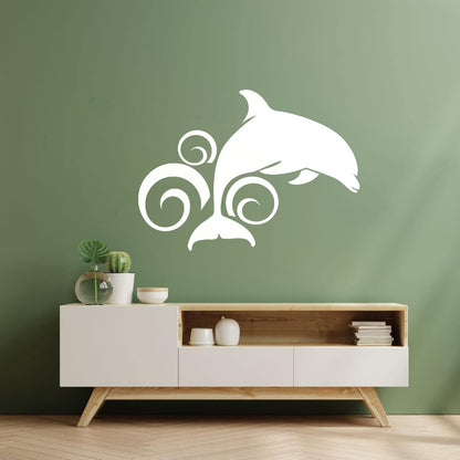 Dolphin Animal Ocean Wave Wall Stickers Paster Paper Art Mural Painting