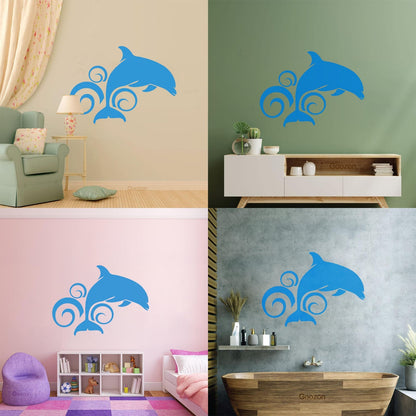 Dolphin Animal Ocean Wave Wall Stickers Paster Paper Art Mural Painting