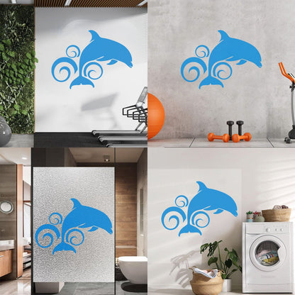 Dolphin Animal Ocean Wave Wall Stickers Paster Paper Art Mural Painting