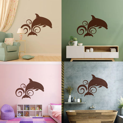 Dolphin Animal Ocean Wave Wall Stickers Paster Paper Art Mural Painting