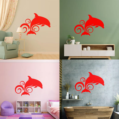 Dolphin Animal Ocean Wave Wall Stickers Paster Paper Art Mural Painting