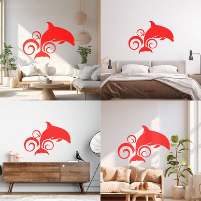 Dolphin Animal Ocean Wave Wall Stickers Paster Paper Art Mural Painting