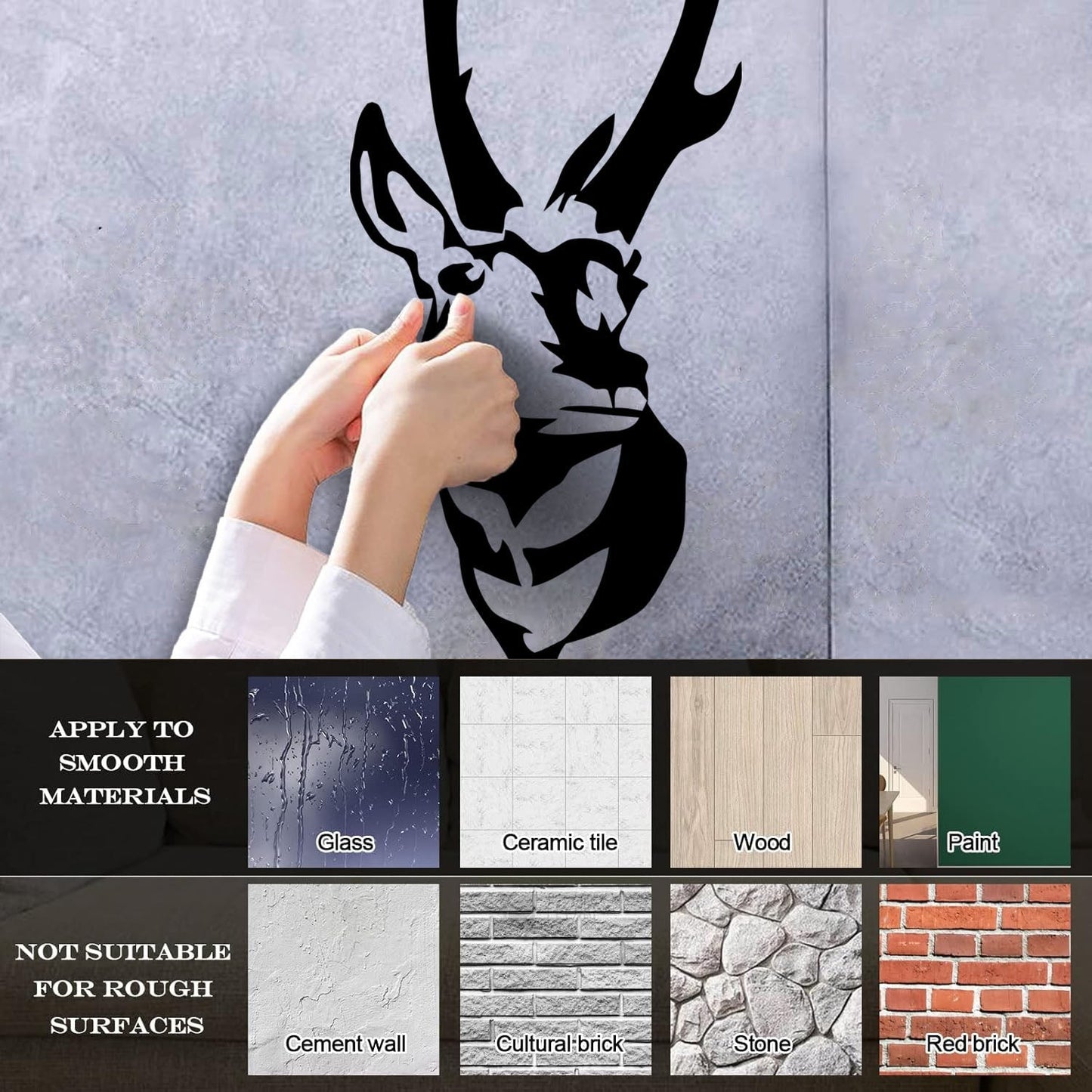 Fine Carving Stickers Deer Animal Hunt Hunter Tribal Easy Installation