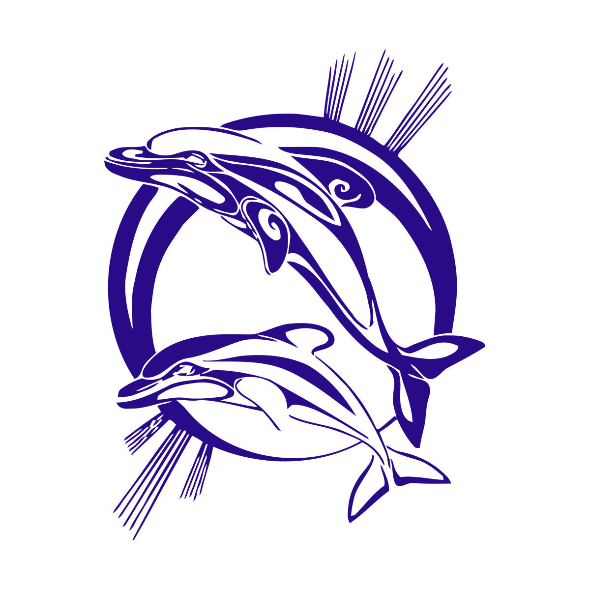 Engraving Decals Dolphins Marine Animals Ocean Store Decoration