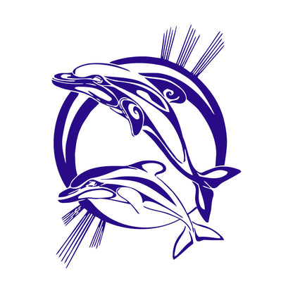Engraving Decals Dolphins Marine Animals Ocean Store Decoration