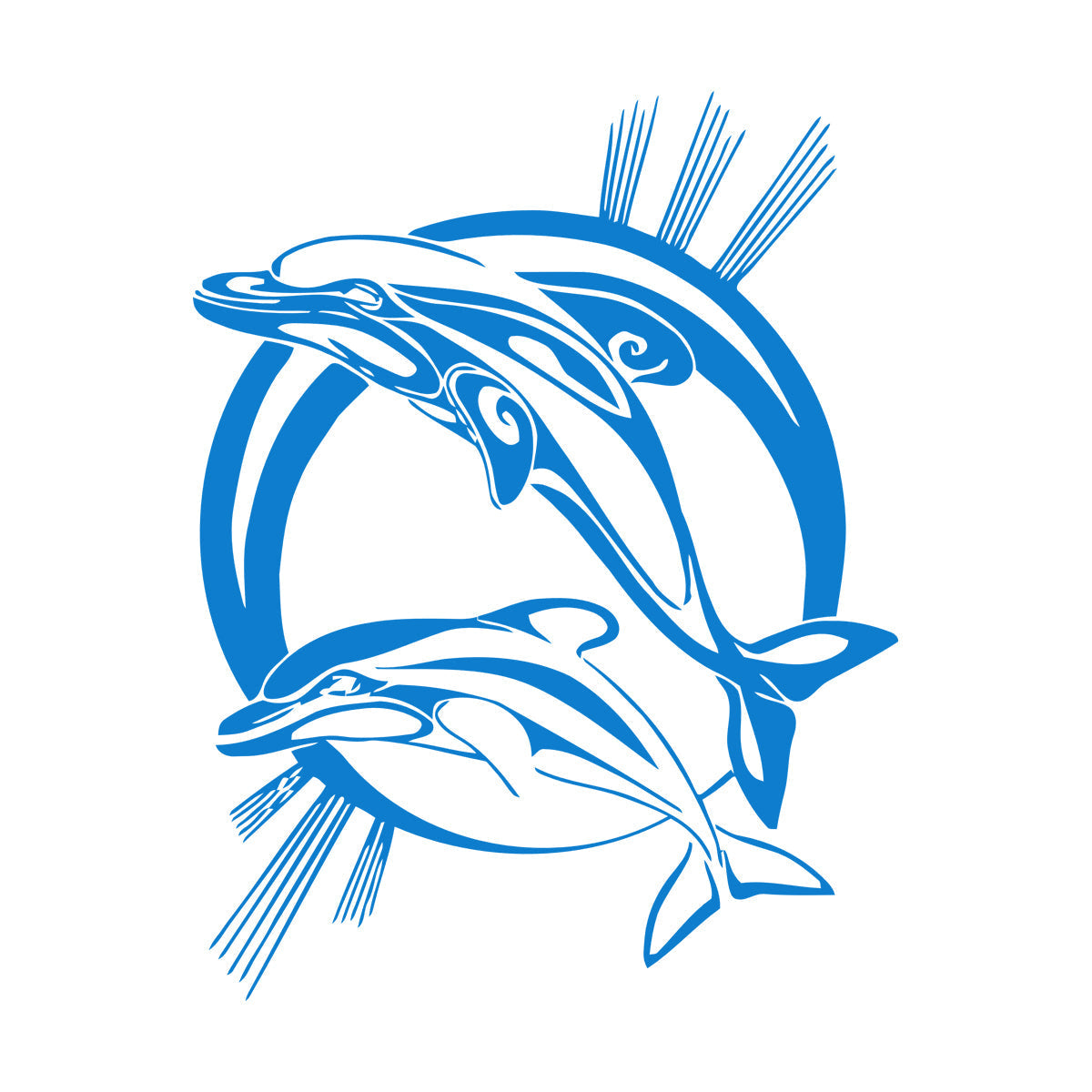 Engraving Decals Dolphins Marine Animals Ocean Store Decoration