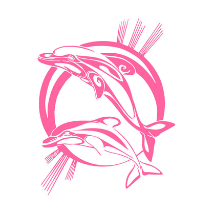 Engraving Decals Dolphins Marine Animals Ocean Store Decoration