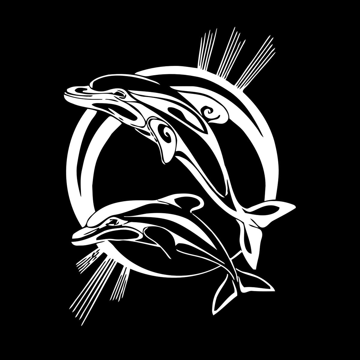 Engraving Decals Dolphins Marine Animals Ocean Store Decoration