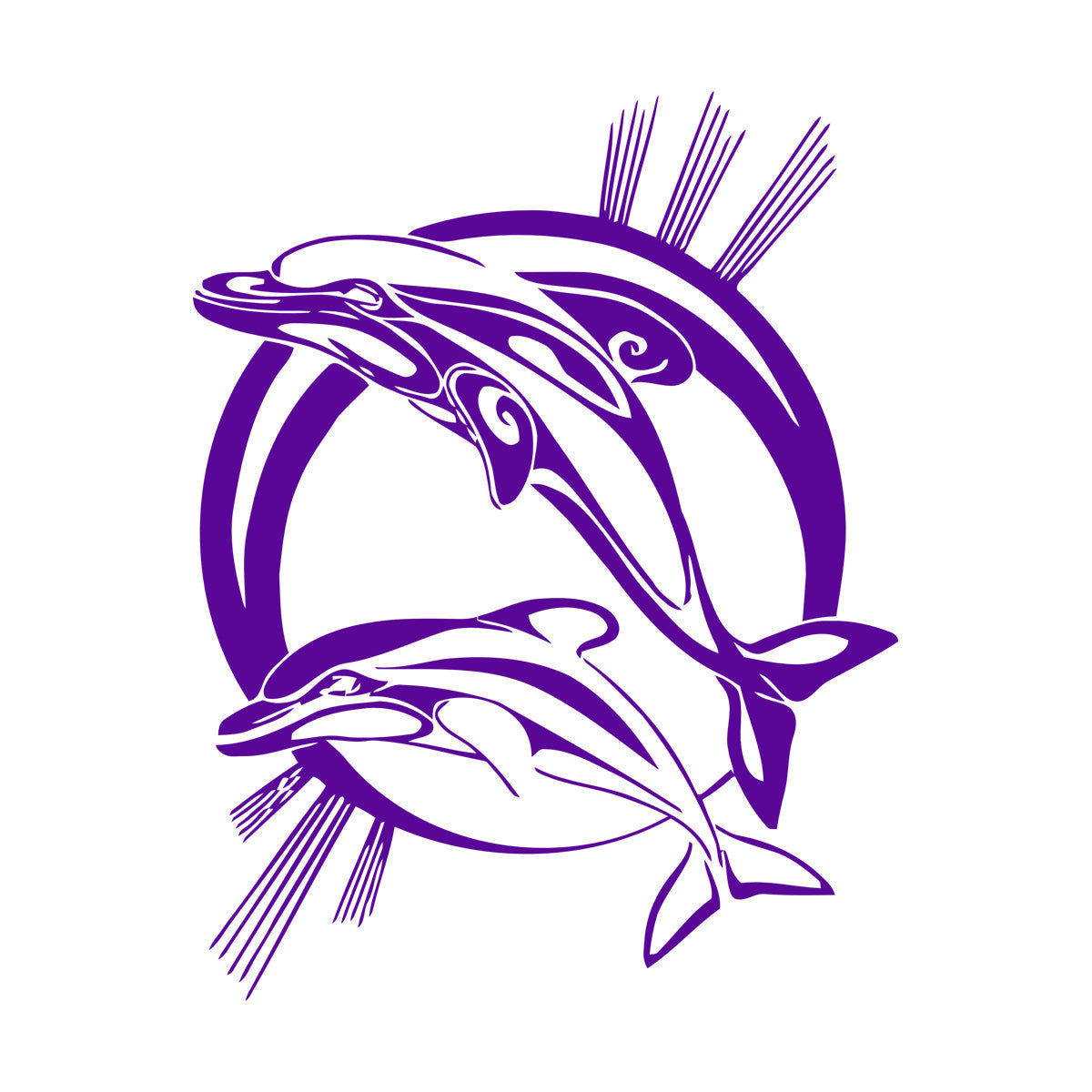 Engraving Decals Dolphins Marine Animals Ocean Store Decoration