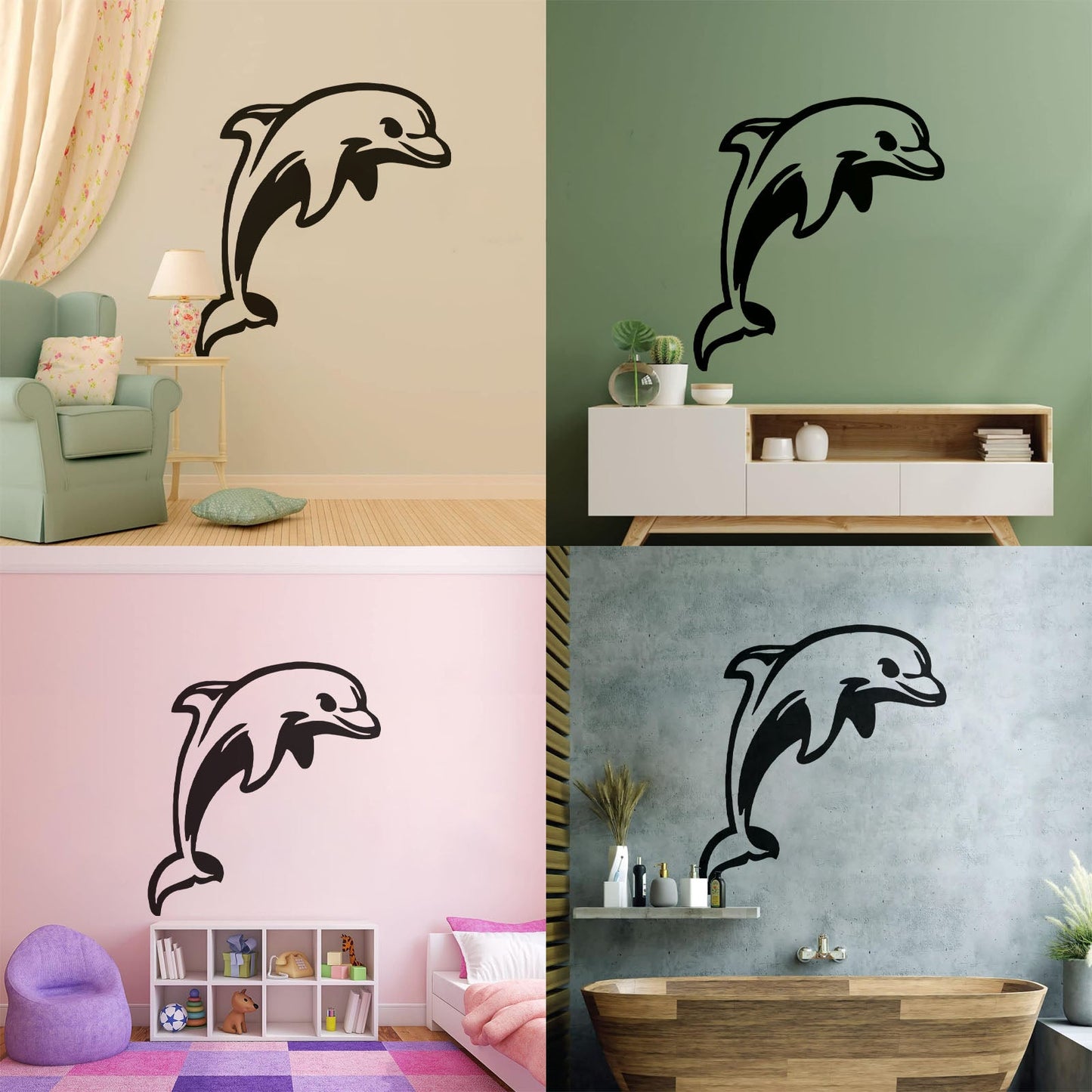 Mural And Wall Vinyl Decal Dolphin Ocean Marine Animal Nursery Tattoo Culture