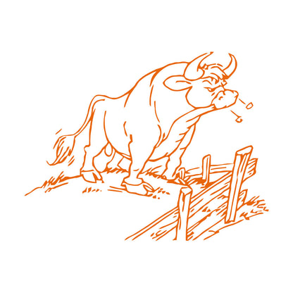 Lettering Stickers Enraged Bull Farm Animal Village It Won'T Fall Off