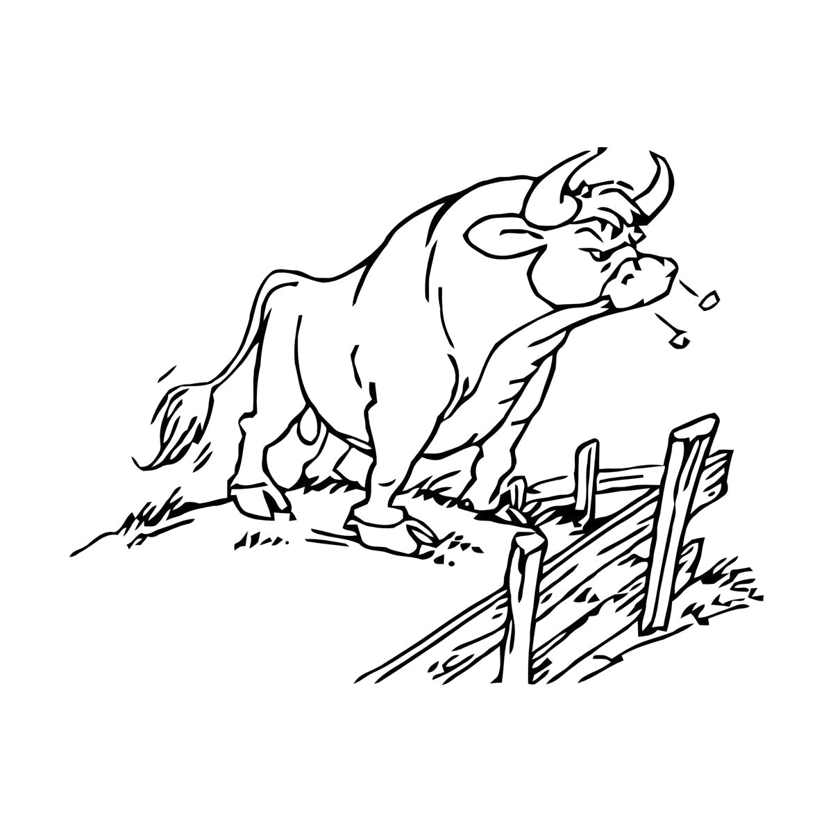 Lettering Stickers Enraged Bull Farm Animal Village It Won'T Fall Off