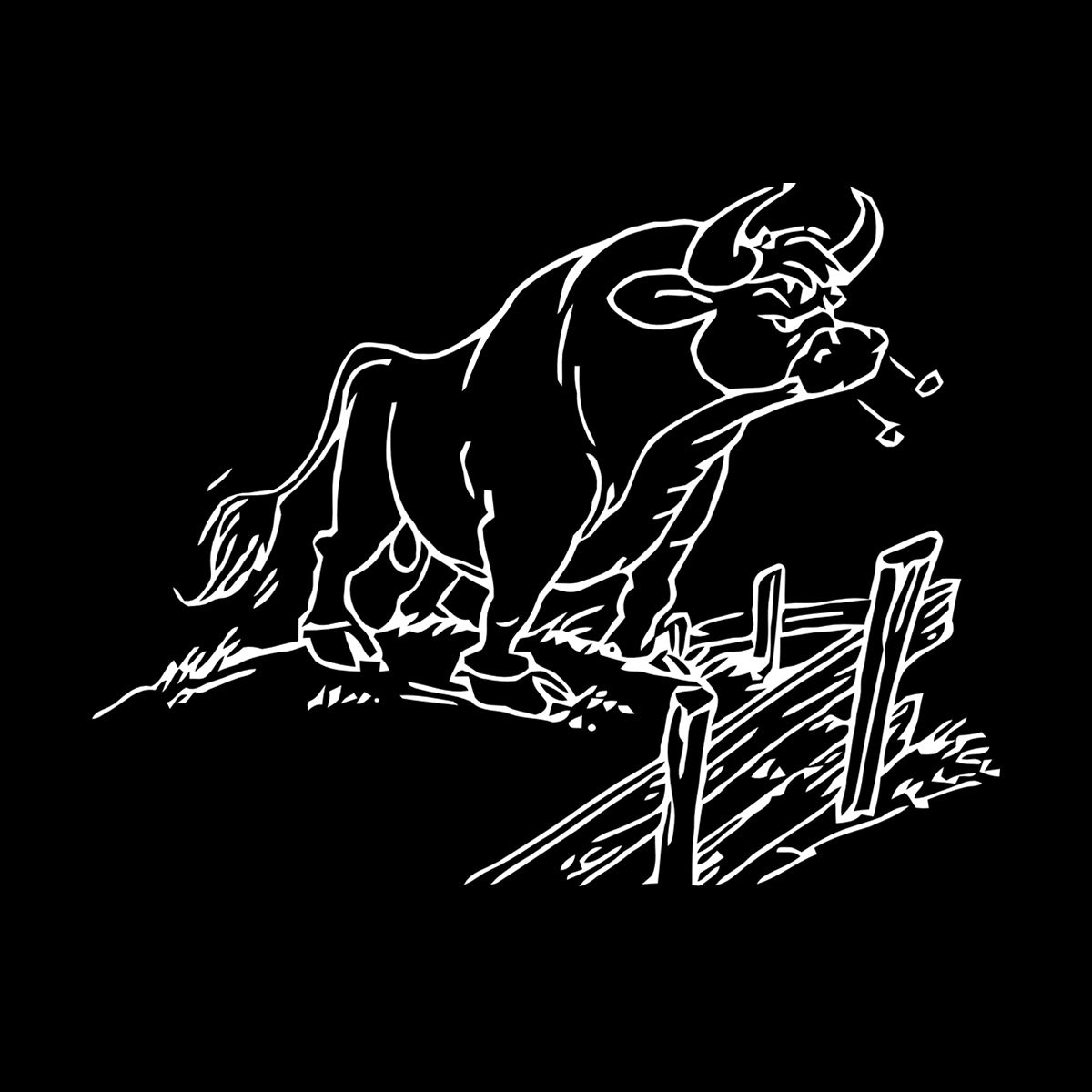 Lettering Stickers Enraged Bull Farm Animal Village It Won'T Fall Off