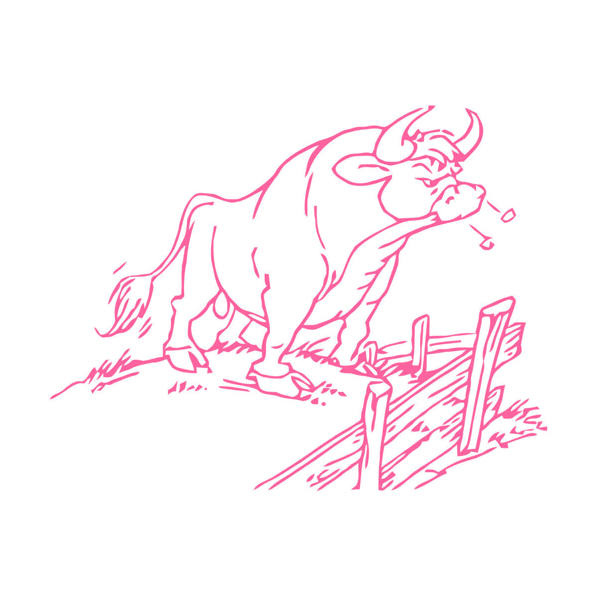 Lettering Stickers Enraged Bull Farm Animal Village It Won'T Fall Off