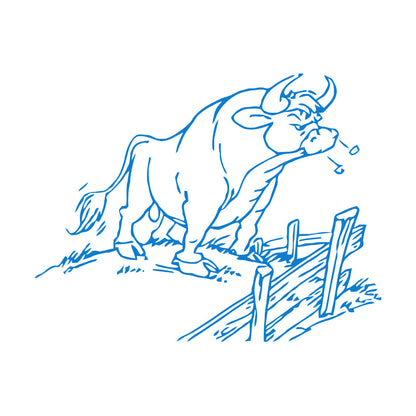 Lettering Stickers Enraged Bull Farm Animal Village It Won'T Fall Off