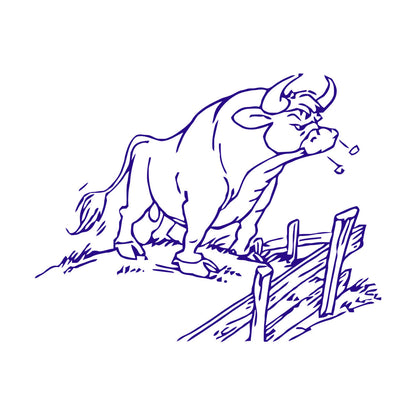 Lettering Stickers Enraged Bull Farm Animal Village It Won'T Fall Off