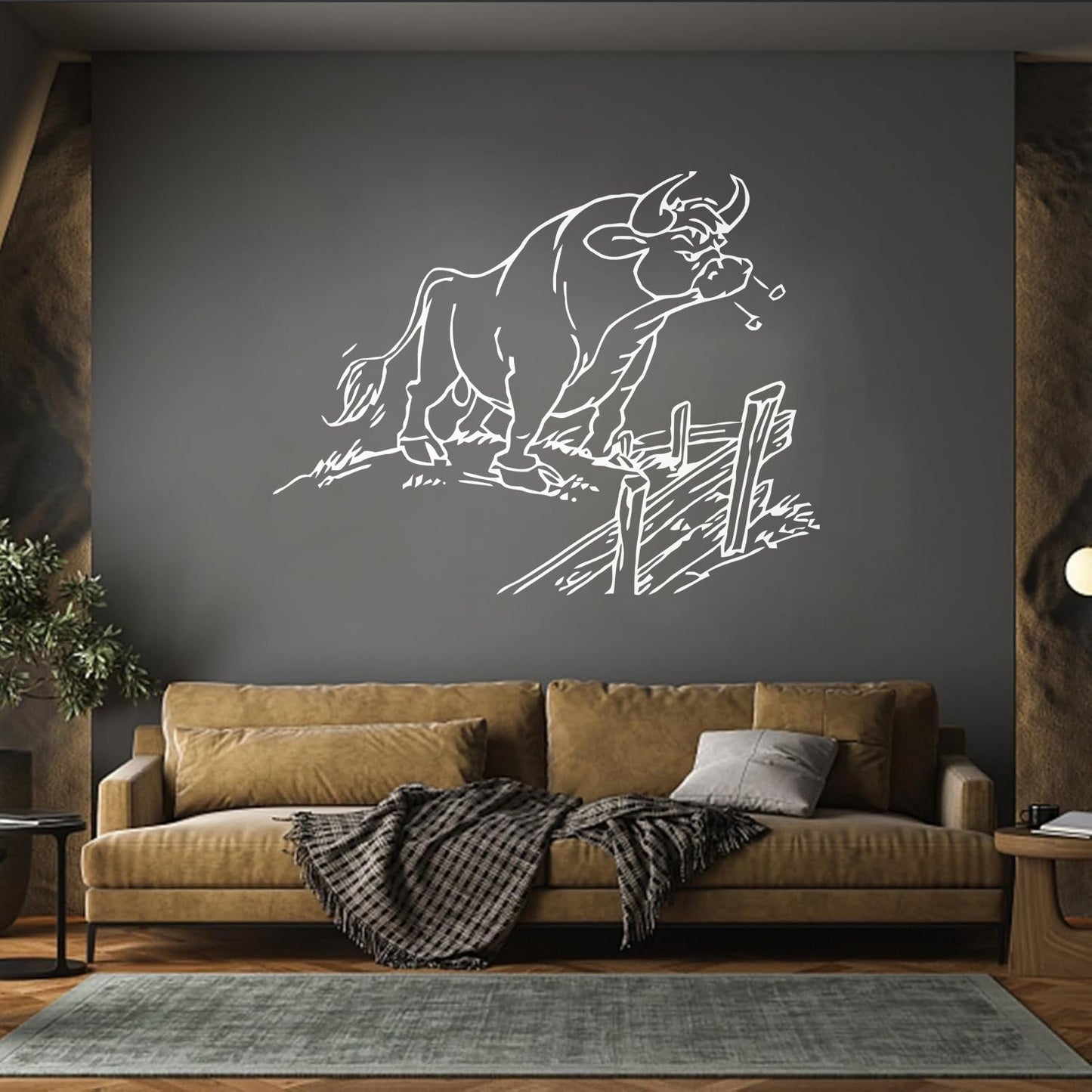 Lettering Stickers Enraged Bull Farm Animal Village It Won'T Fall Off