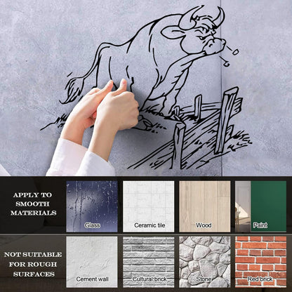Lettering Stickers Enraged Bull Farm Animal Village It Won'T Fall Off
