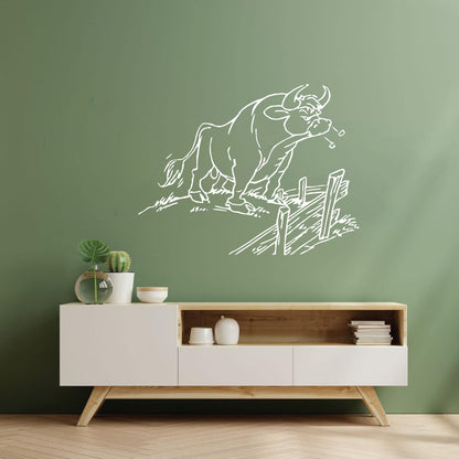 Lettering Stickers Enraged Bull Farm Animal Village It Won'T Fall Off