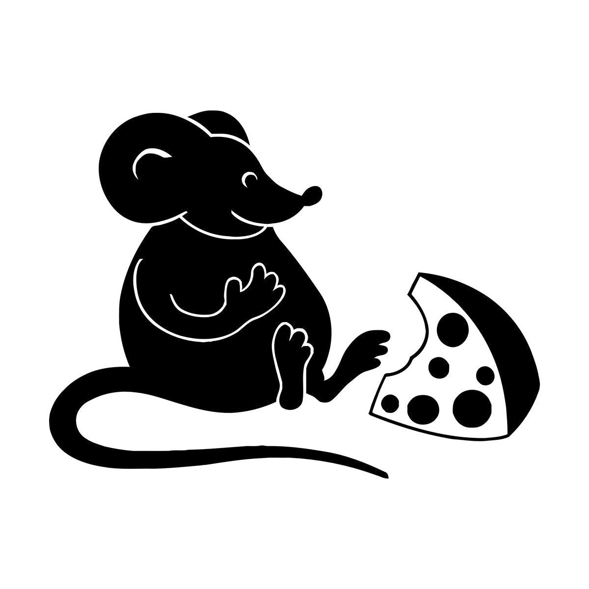 Wall Vinyl Sticker Decor Kitchen Mouse Cheese Funny Animal Store Decoration