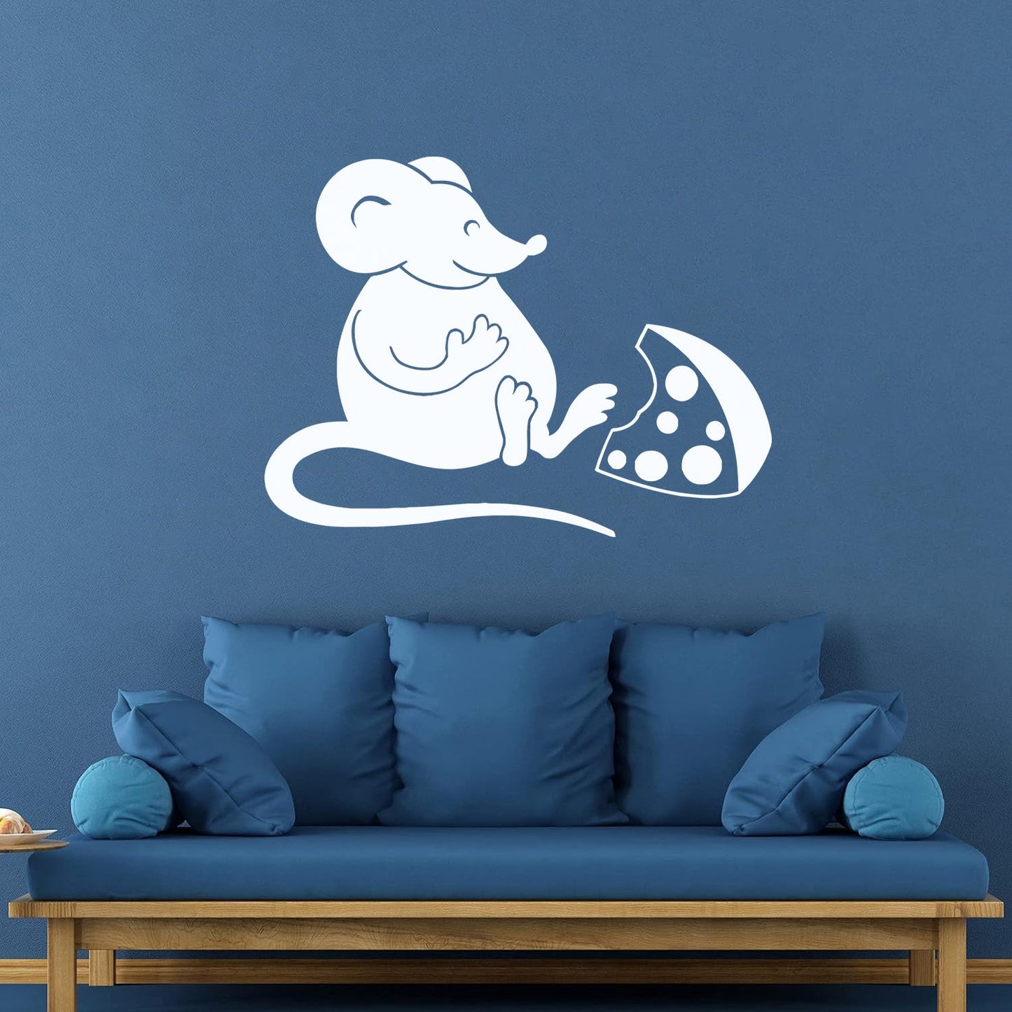 Wall Vinyl Sticker Decor Kitchen Mouse Cheese Funny Animal Store Decoration