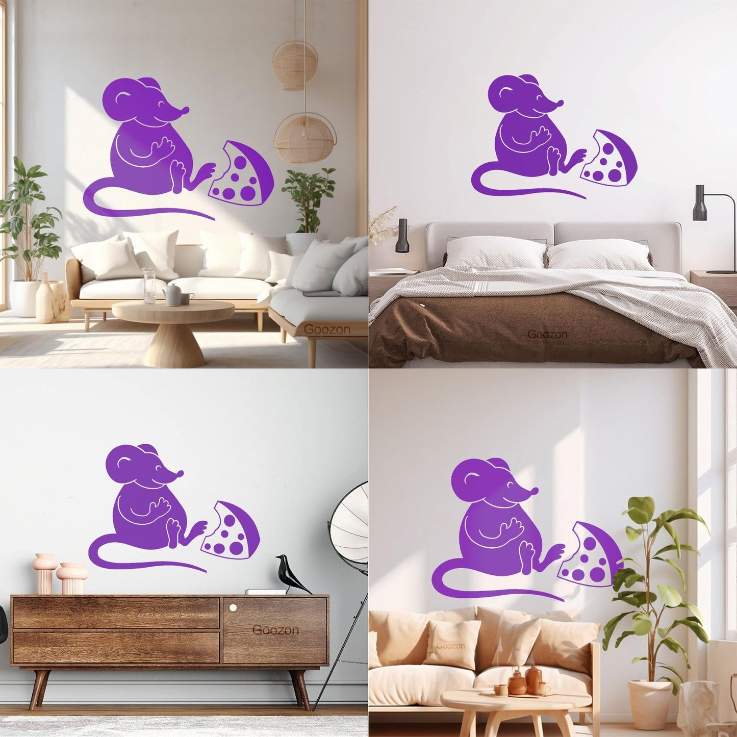 Wall Vinyl Sticker Decor Kitchen Mouse Cheese Funny Animal Store Decoration