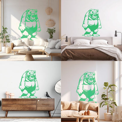 Engraving Stickers Funny Grizzly Bear Animal Kids Multi Color Selection