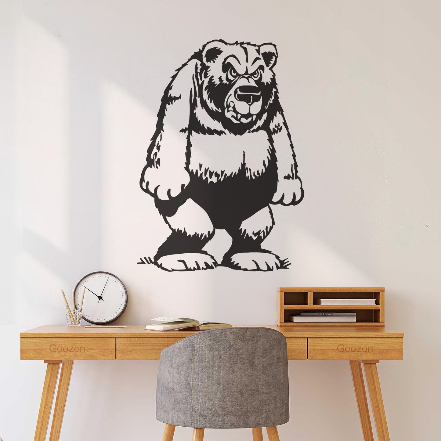 Engraving Stickers Funny Grizzly Bear Animal Kids Multi Color Selection