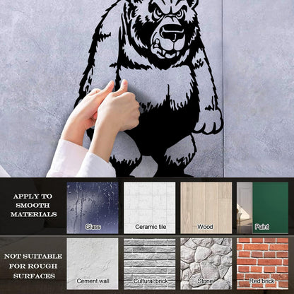 Engraving Stickers Funny Grizzly Bear Animal Kids Multi Color Selection