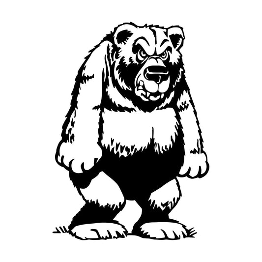 Engraving Stickers Funny Grizzly Bear Animal Kids Multi Color Selection