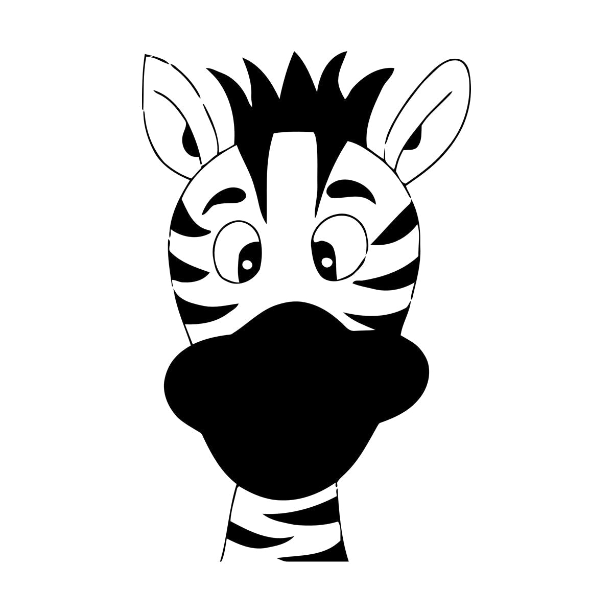 Funny Zebra Animal Kids Lettering Decals Equipped With Transfer Film Kit