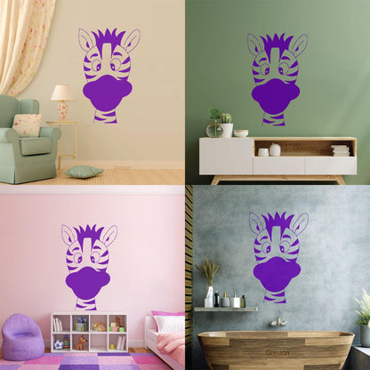 Funny Zebra Animal Kids Lettering Decals Equipped With Transfer Film Kit