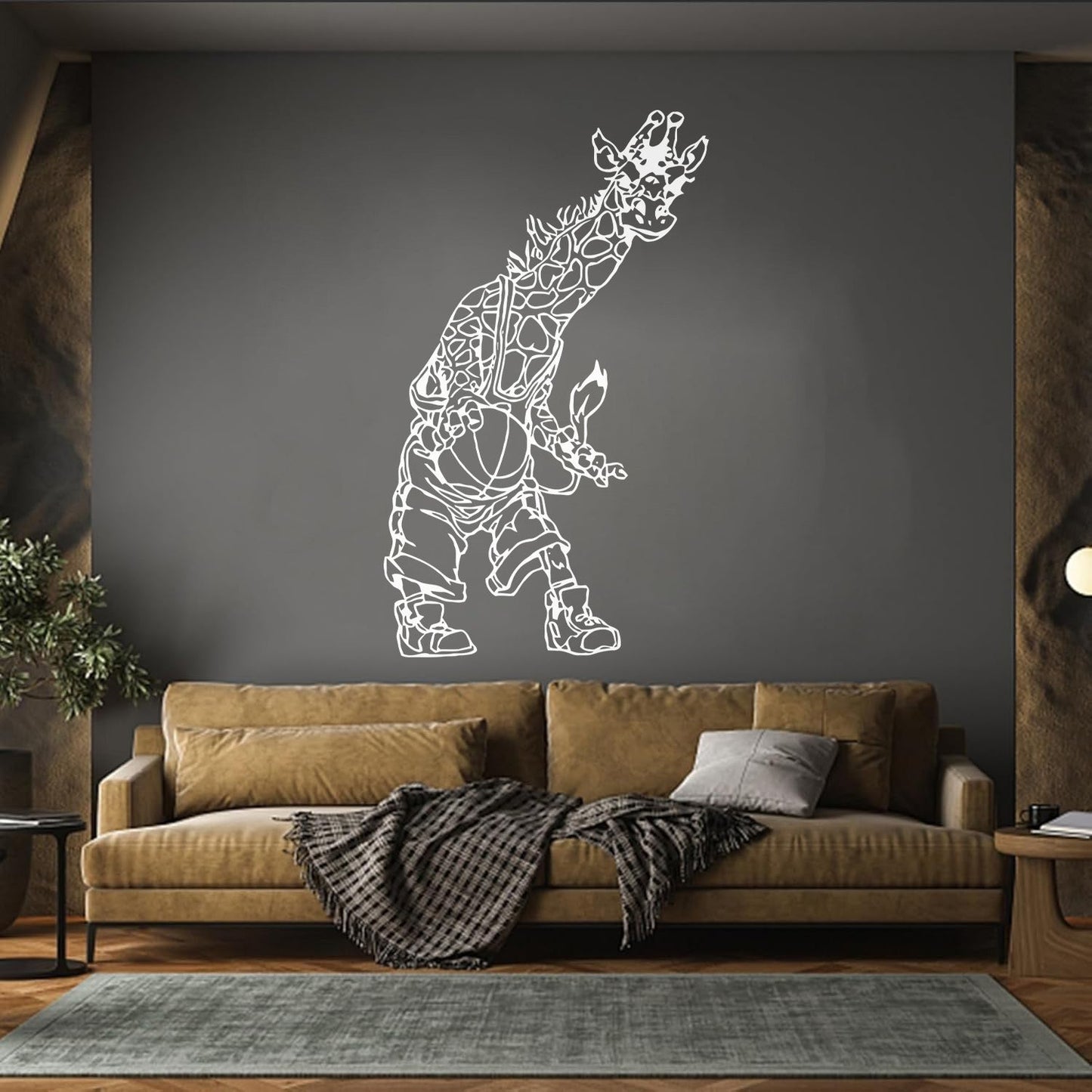 Lettering Stickers Giraffe Basketball Animal Nursery Kids Art Mural Painting