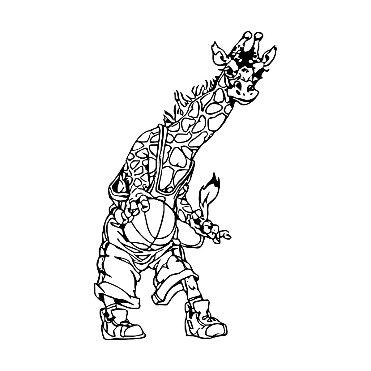 Lettering Stickers Giraffe Basketball Animal Nursery Kids Art Mural Painting