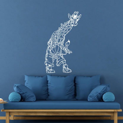 Lettering Stickers Giraffe Basketball Animal Nursery Kids Art Mural Painting