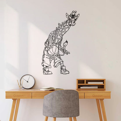 Lettering Stickers Giraffe Basketball Animal Nursery Kids Art Mural Painting