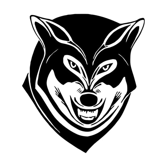 Wall Decals Paster Paper Grinning Wolf Predator Animal Tribal Multiple Size Options