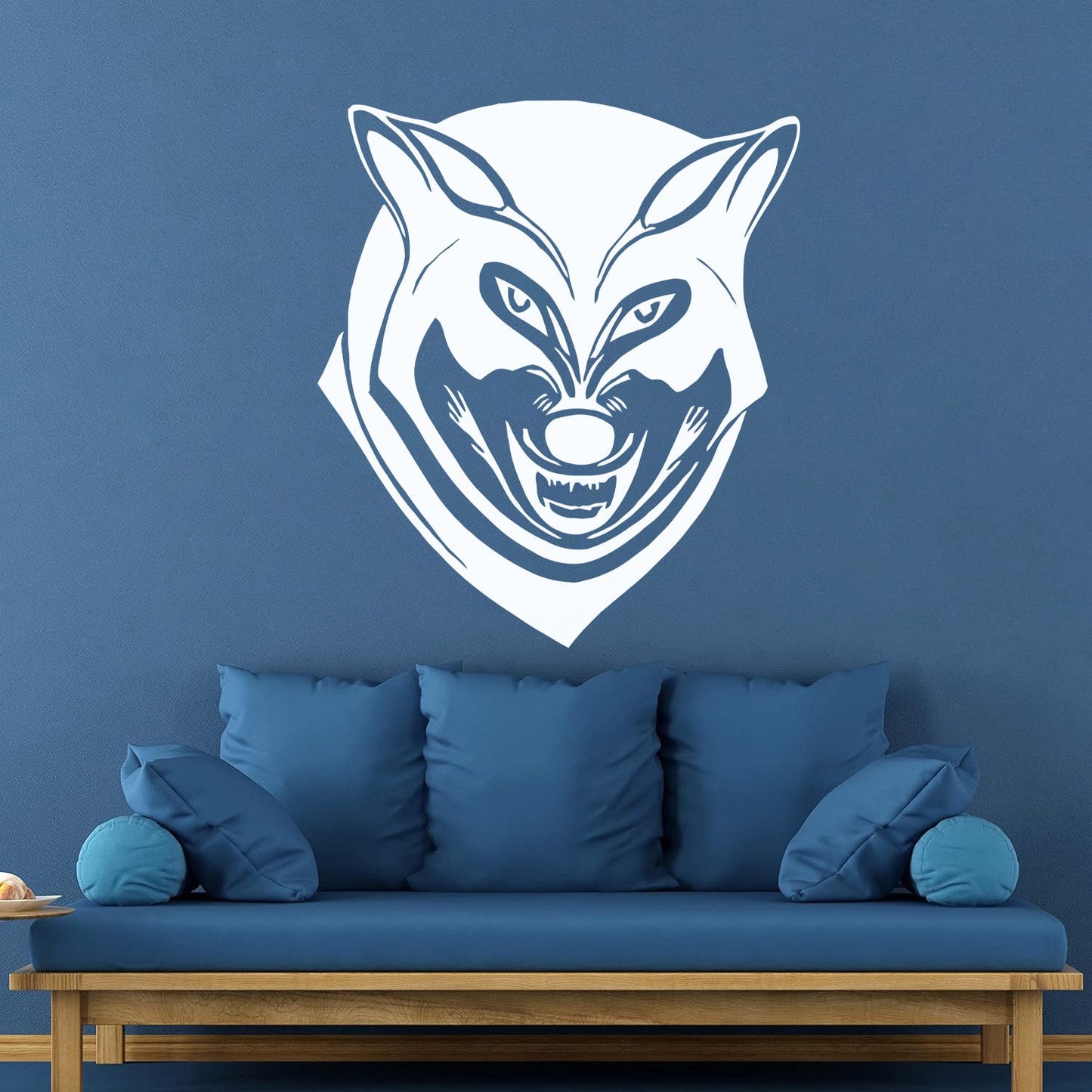 Wall Decals Paster Paper Grinning Wolf Predator Animal Tribal Multiple Size Options