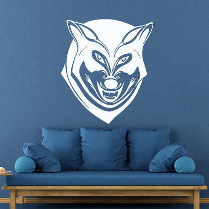 Wall Decals Paster Paper Grinning Wolf Predator Animal Tribal Multiple Size Options