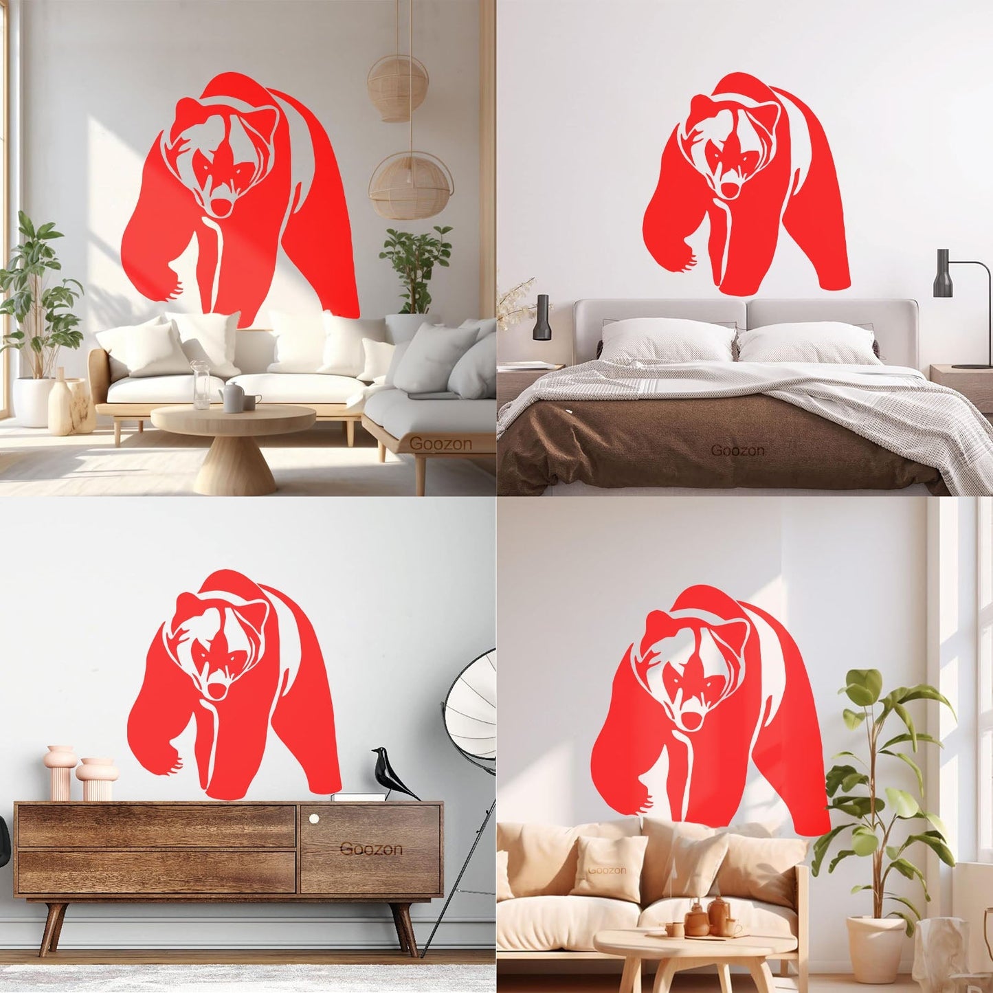 Vinyl Wall Stickers Grizzly Bear Animal Predator Waterproof