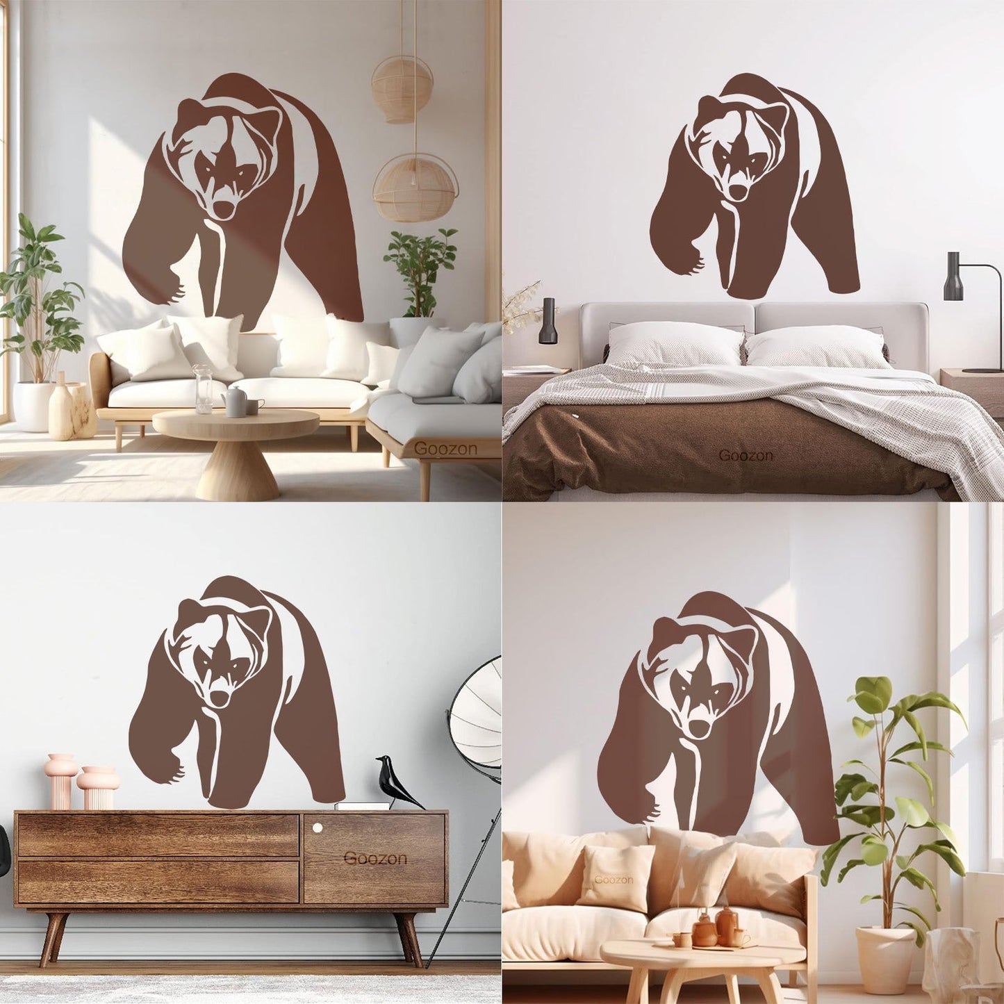 Vinyl Wall Stickers Grizzly Bear Animal Predator Waterproof